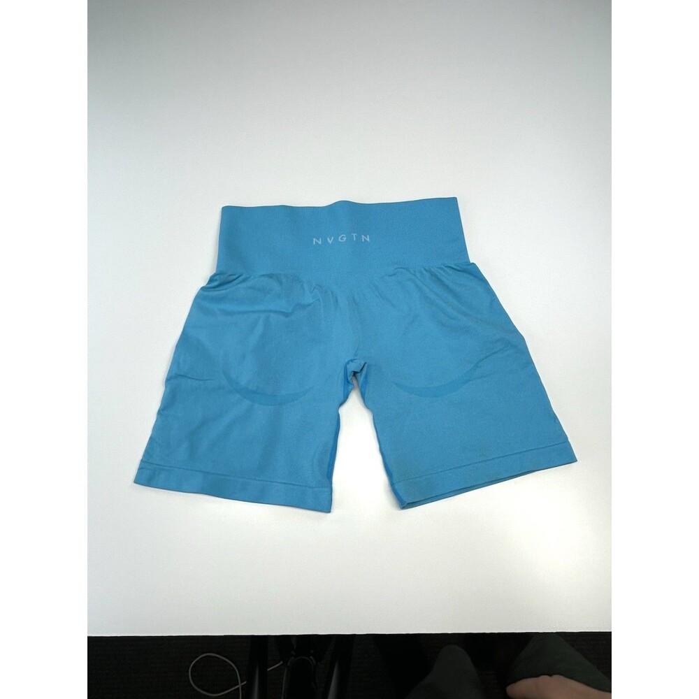 NVGTN Seamless Biker Shorts Women’s Small Teal Aqua Turquoise Gym Activewear